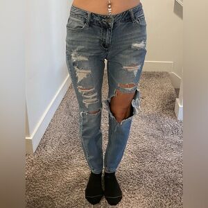 Blue Spice Jeans Women’s Junior’s Medium Wash Distressed Size 5